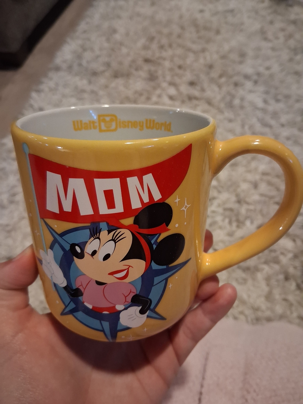 Disney Yellow Minnie Mouse MOM Ceramic Coffee Mug